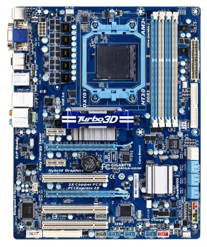 Gigabyte GA-880GA-UD3H ATX AM3 Motherboard