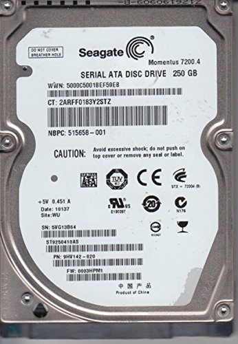 Seagate Momentus 7200.4 250 GB 2.5" 7200 RPM Internal Hard Drive